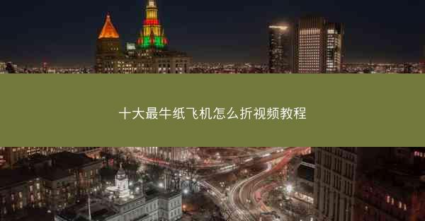 十大最牛纸飞机怎么折视频教程