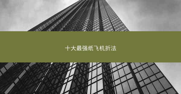 十大最强纸飞机折法