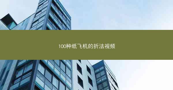 100种纸飞机的折法视频