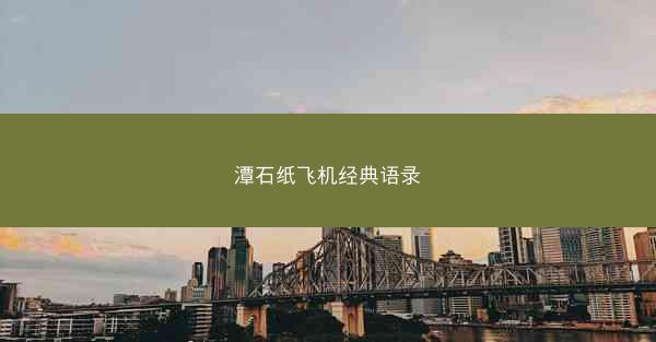 潭石纸飞机经典语录