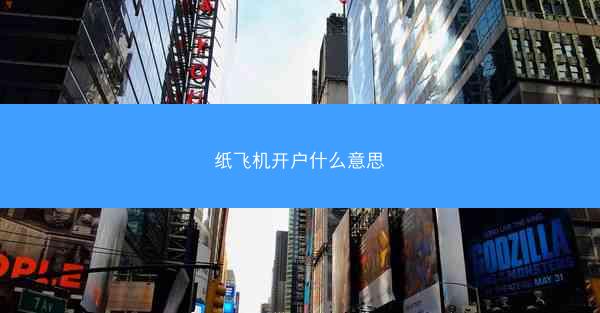 纸飞机开户什么意思