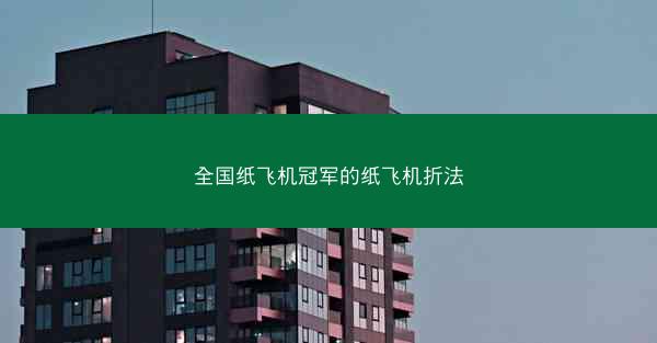 全国纸飞机冠军的纸飞机折法