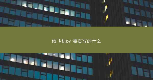 纸飞机by 潭石写的什么