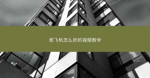 纸飞机怎么折的视频教学