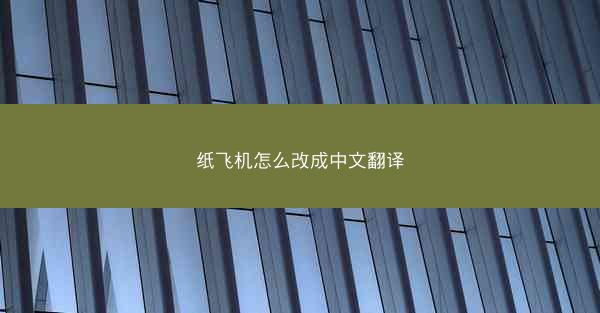 纸飞机怎么改成中文翻译