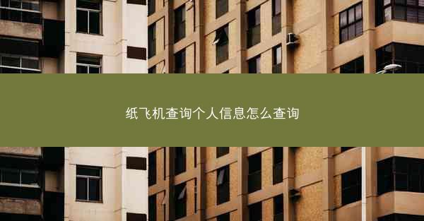 纸飞机查询个人信息怎么查询