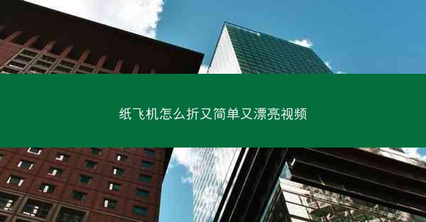 纸飞机怎么折又简单又漂亮视频