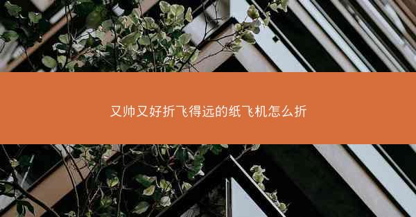 又帅又好折飞得远的纸飞机怎么折
