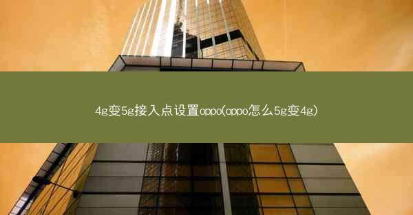 4g变5g接入点设置oppo(oppo怎么5g变4g)