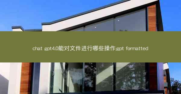 chat gpt4.0能对文件进行哪些操作;gpt formatted