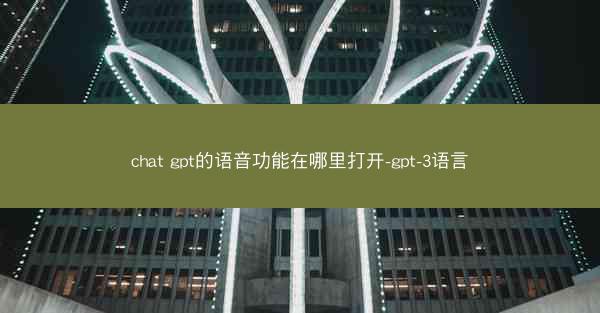 chat gpt的语音功能在哪里打开-gpt-3语言