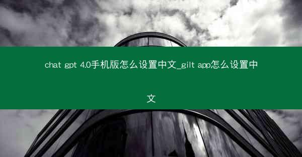 chat gpt 4.0手机版怎么设置中文_gilt app怎么设置中文