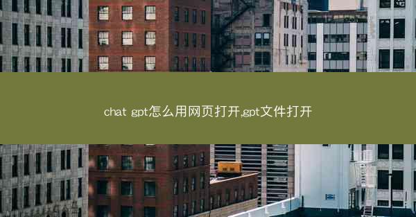 chat gpt怎么用网页打开,gpt文件打开