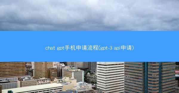 chat gpt手机申请流程(gpt-3 api申请)