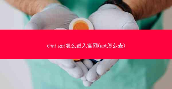 chat gpt怎么进入官网(gpt怎么查)