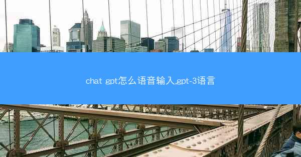 chat gpt怎么语音输入,gpt-3语言