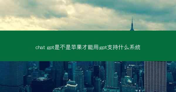 chat gpt是不是苹果才能用;gpt支持什么系统