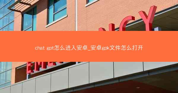 chat gpt怎么进入安卓_安卓gpk文件怎么打开