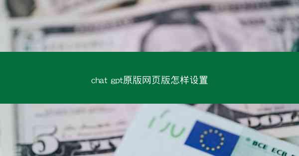 chat gpt原版网页版怎样设置