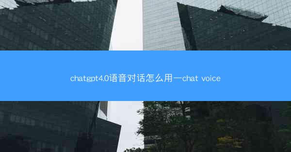 chatgpt4.0语音对话怎么用—chat voice