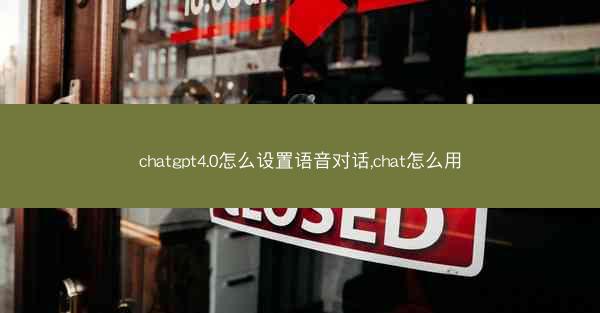 chatgpt4.0怎么设置语音对话,chat怎么用