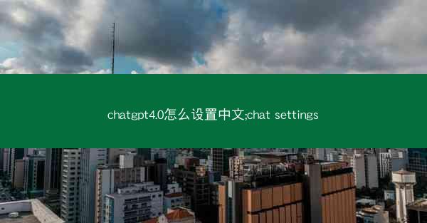 chatgpt4.0怎么设置中文;chat settings
