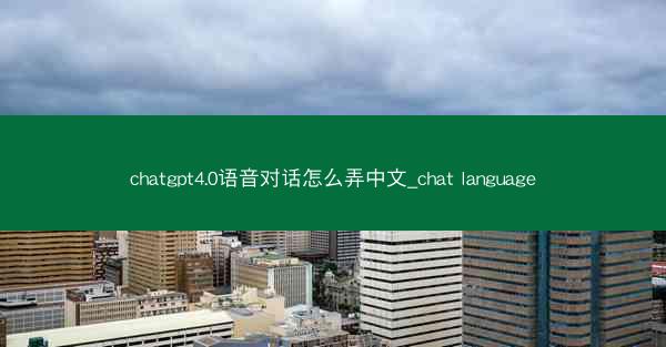 chatgpt4.0语音对话怎么弄中文_chat language