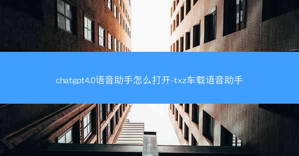 chatgpt4.0语音助手怎么打开-txz车载语音助手