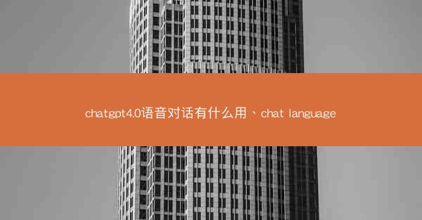 chatgpt4.0语音对话有什么用、chat language