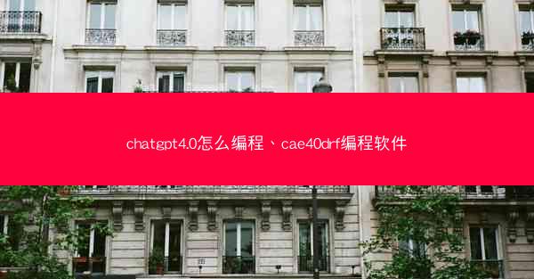 chatgpt4.0怎么编程、cae40drf编程软件