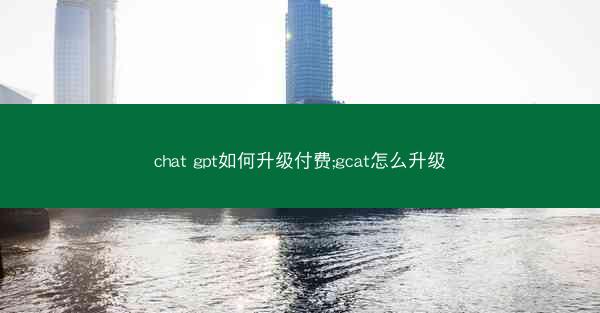 chat gpt如何升级付费;gcat怎么升级