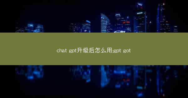 chat gpt升级后怎么用;gpt got