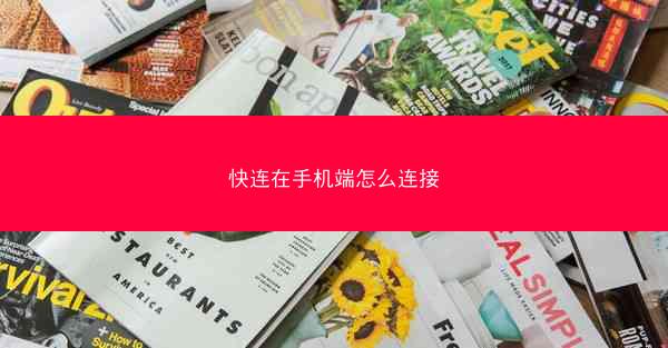 快连在手机端怎么连接