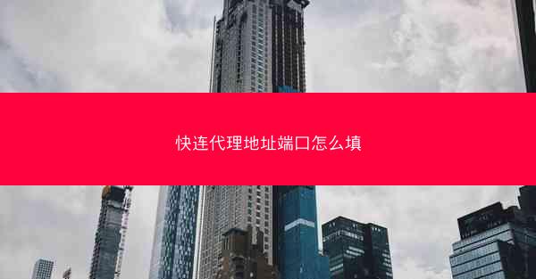 快连代理地址端口怎么填