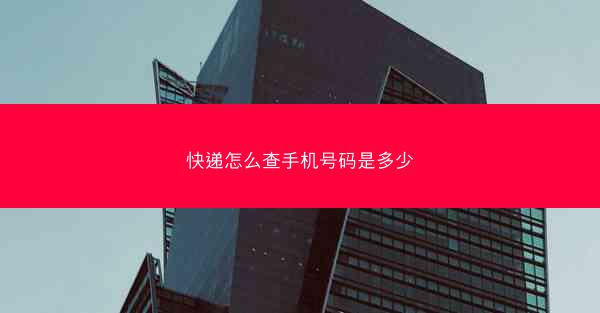 快递怎么查手机号码是多少