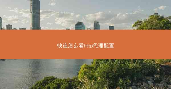 快连怎么看http代理配置