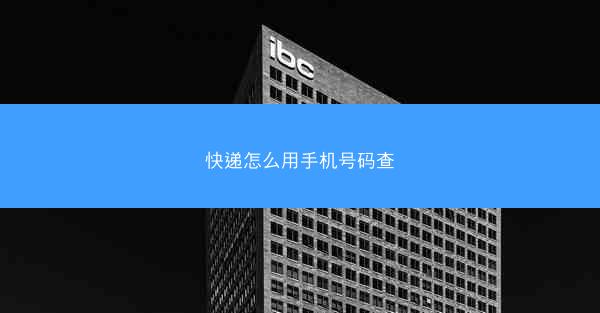快递怎么用手机号码查