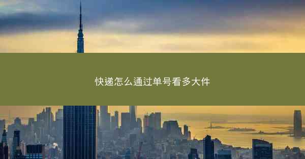 快递怎么通过单号看多大件