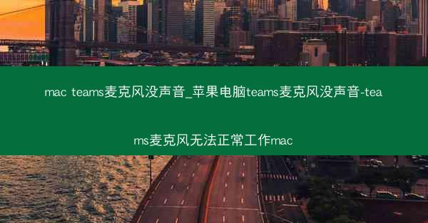 mac teams麦克风没声音_苹果电脑teams麦克风没声音-teams麦克风无法正常工作mac