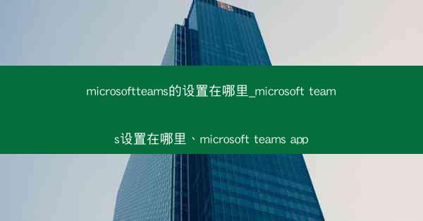 microsoftteams的设置在哪里_microsoft teams设置在哪里、microsoft teams ap