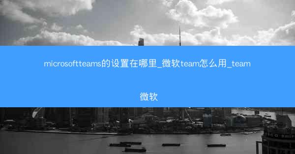 microsoftteams的设置在哪里_微软team怎么用_team 微软